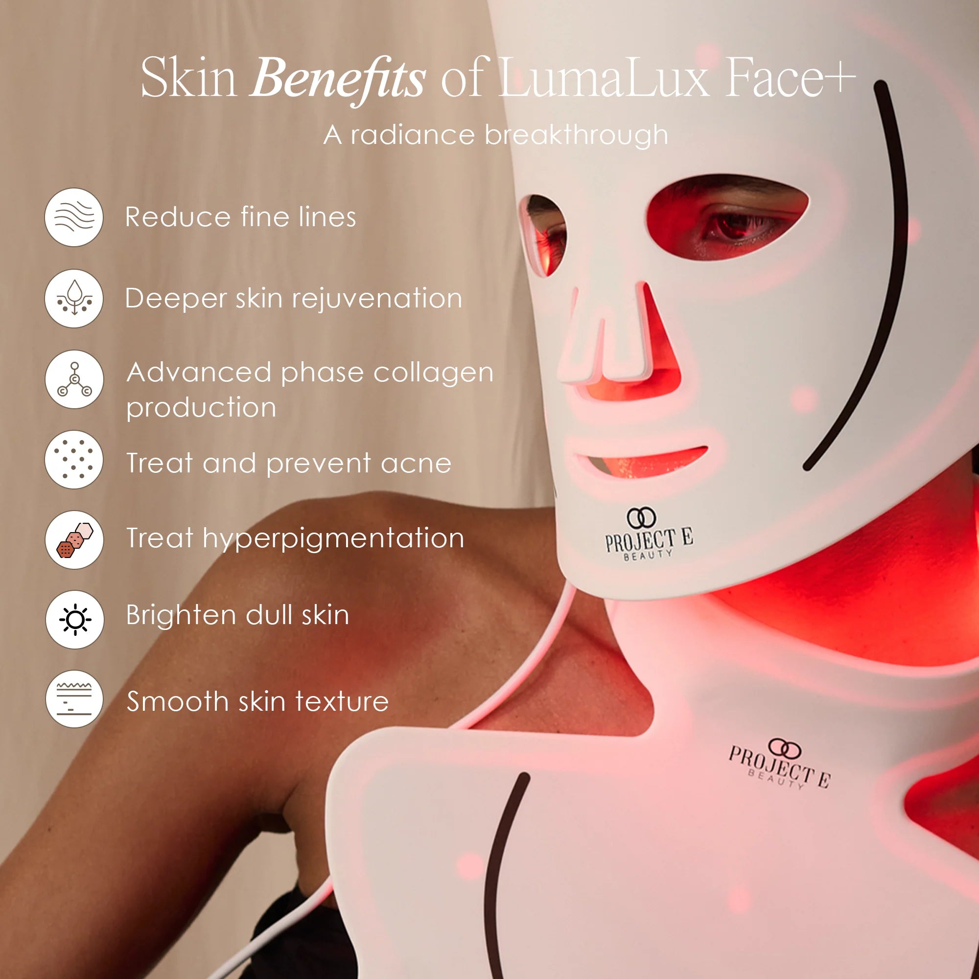 Pro LED Red Light Therapy Face & Neck Mask